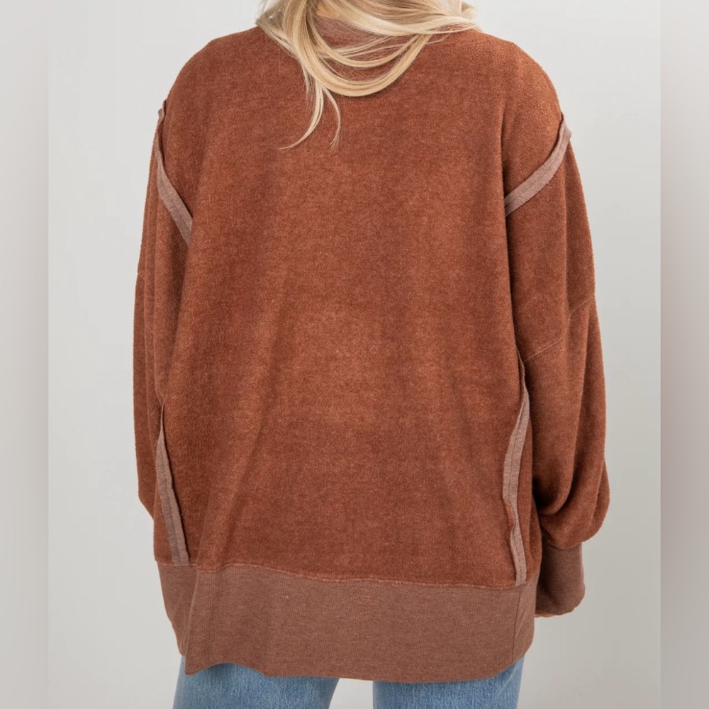 Double Zero Oversize Sweater in Chestnut size Small